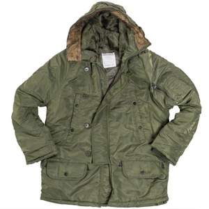 N3B Polarparka Parka oliv XS-XXL Winterjacke Mantel mit Fellkapuze Polarjacke - Bild 1 von 16