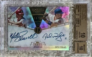 2014 TOPPS TRIBUTE MIKE SCHMIDT DAVID WRIGHT AUTO  23/24 BGS 10/10 POP 1 - Picture 1 of 2
