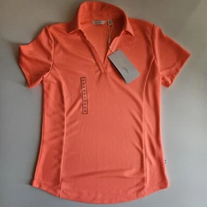 Lady Hagen Golf Polo Womens XS Orange Moisture Wicking Odor Control Tennis Prep - Picture 1 of 7