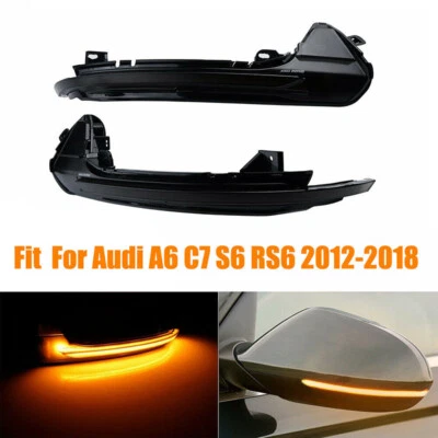 Luces de espejo retrovisor lateral LED secuenciales 2X para Audi A6 C7 S6 RS6 2012~2018 Foto 1 de 4