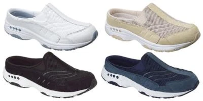 EASY SPIRIT Traveltime Leather & Mesh Sneaker Clogs, Medium & Wide  Comfortable! - Image 1 of 4