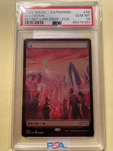 MAGIC: THE GATHERING-MOUNTAIN #49 FOIL🔥PSA 10 GEM🔥SECRET LAIR DROP-2022 MTG JP - Picture 1 of 15