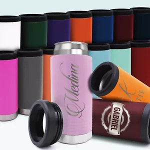 Custom Engraved 12 oz Slim Can Holder for Skinny Beverage - Picture 1 of 9