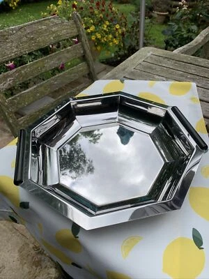 Grand Plat Civet Légumier Rio Vert Jean couzon Art Déco Acier Brillant vintage - Photo 1/4