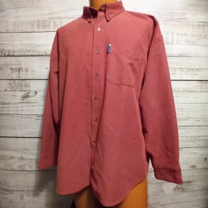 Vintage 90s Chaps Ralph Lauren Shirt Mens XL Red Button Up Faux Suede Designer  - Picture 1 of 7