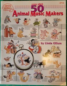 50 Animal Music Makers, Cross Stitch Patterns, American School of Needlework - Picture 1 of 2