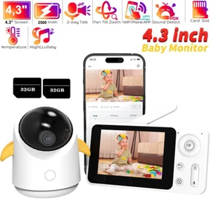 Babyphone mit Kamera und APP, 4,3 Zoll WLAN Video Babyfon, PTZ 360°, 4× Zoom - Bild 1 von 10