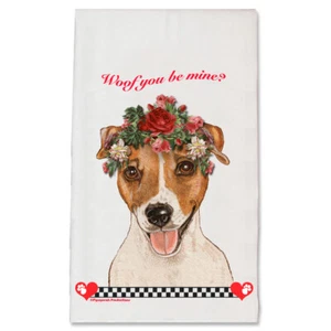 Jack Russell Terrier Valentine's Day Kitchen Dish Towel Pet Gift - Picture 1 of 1