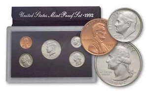 1992 S Proof Set U.S. Mint Set of 5 coins RARE collection - Picture 1 of 4