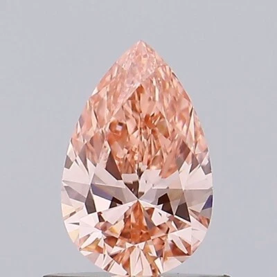 Diamante CVD de 0,64 quilates elegante color rosa vivo VVS1 cultivado en laboratorio corte pera certificado IGI Foto 1 de 4
