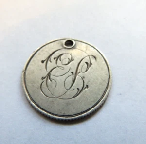 COLGANTE FICHA DE AMOR - SOBRE MONEDA INGLESA TEMPRANA - Imagen 1 de 2