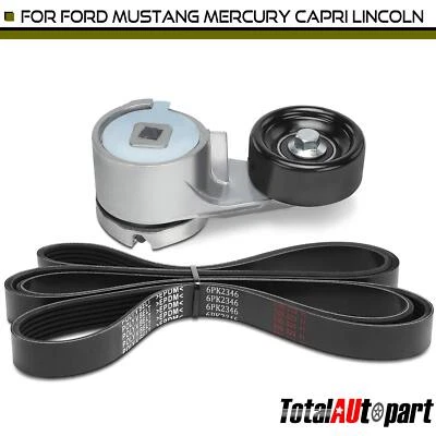 2x Serpentine Belt Drive Component Kit for Ford Mustang Lincoln Mark VII Mercury - Image 1 of 4