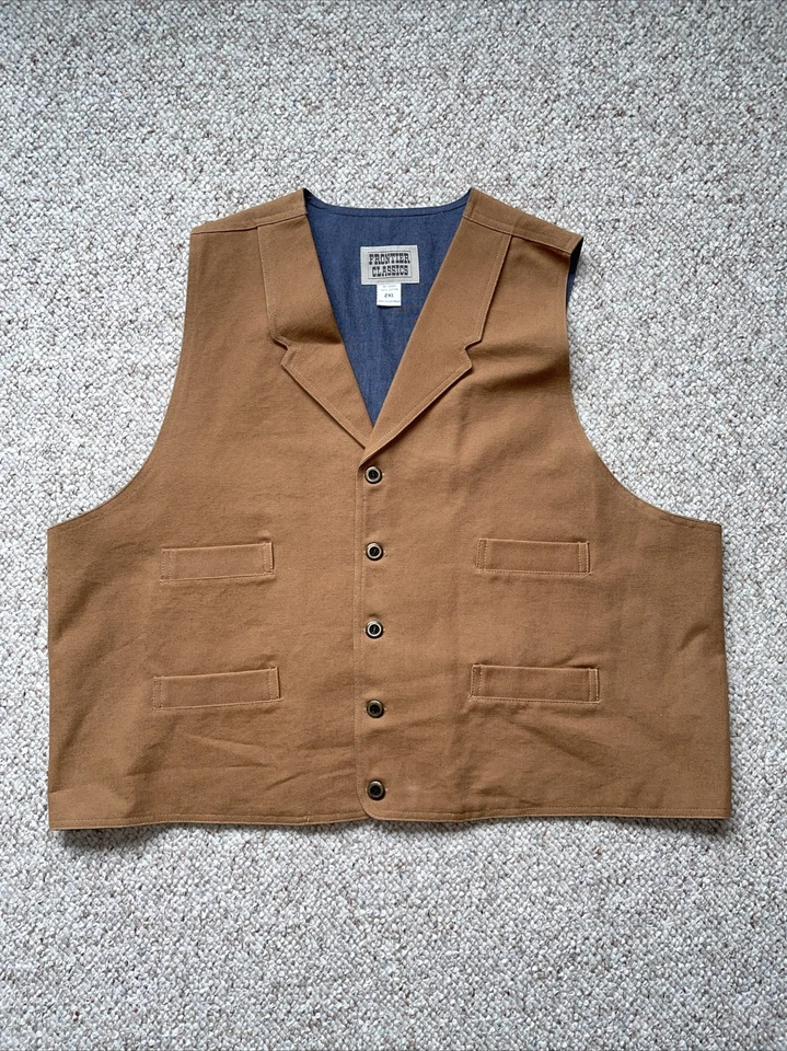 Frontier Classics Old West Victorian Tan Single Breasted Vest 2XL - Image 1 of 4