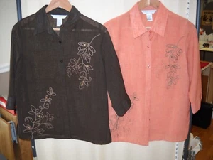 LOT 0F 2 Napa Valley Womens Casual Top Petites Blouses - Picture 1 of 6