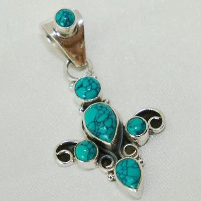 Anhänger Silber 925  Kettenanhänger Türkis-Howlith Sterlingsilber ts - Bild 1 von 2