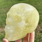 2.53Lb Natural Citrine Skull Crystal Skull Carving Reiki Crystal Decor Gift