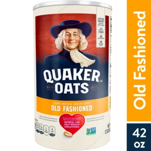  Quaker Old-Fashioned Oatmeal 42 Oz Quick 1 Minute Oats Natural Whole Grain  - Picture 1 of 12