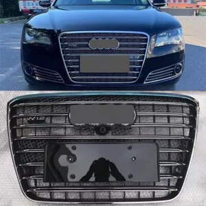 Parrilla de malla de parachoques delantero cromada para Audi A8 S8 2010-2013 actualización a W12 - Imagen 1 de 4