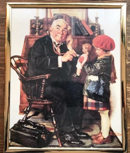 Framed Norman Rockwell "The Doctor & The Doll" Picture - Bild 1 von 3