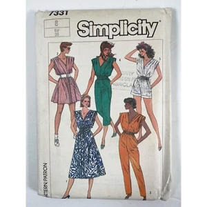 7331 Simplicity De Colección Años 80 Patrón de Costura Vestido Traje de Caldera Mameluco Mono Talla 8 - Imagen 1 de 4
