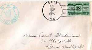 1955 ERIN NY ST. PATRICK'S DAY ERIN GO BRAGH! Mit #1065 Land Grant Colleges - Bild 1 von 1