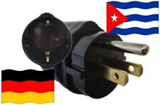 Reisestecker für Urlaub in Kuba für Geräte aus Deutschland Reiseadapter Schwarz