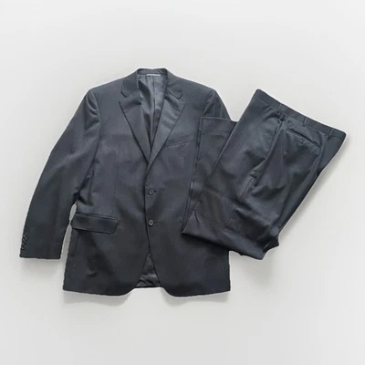 Canali 100% Wool 2 Piece Suit 2 Button Charcoal Grey Made in Italy US 44L/EU 54L - Image 1 of 4
