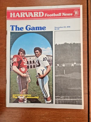 1974 HARVARD vs YALE Football Program Nov 23 The Real Centennial of The Game - Image 1 of 4