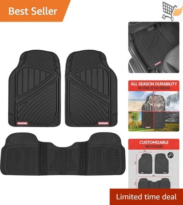 Performance Rubber Car Floor Mats 3-Piece Waterproof Universal Fit for Cars — 第 1/4 张图片