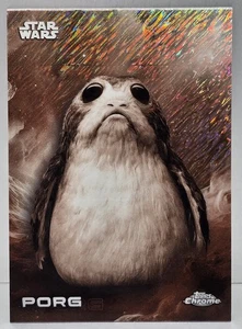 2025 Topps Chrome Star Wars bianco e nero Shimmer Porg #147 custodia SSP successo - Foto 1 di 2