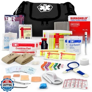 Fully Stocked Trauma First Aid Kit – First Responder II Bag with Tools, Gauze - Picture 1 of 5