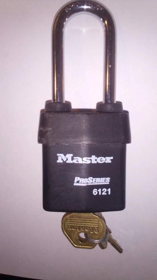Master Lock 6121Lj Padlock, Keyed Different, Long Shackle, Rectangular Steel - Image 1 of 4