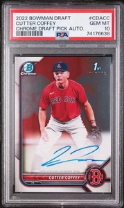 2022 Bowman Draft Chrome 1st Cutter Coffey Auto PSA 10 Gem - Picture 1 of 3