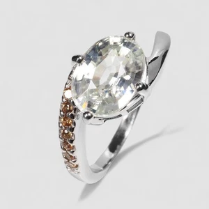 Stunning White Zircon 3.75Ct 925 Sterling Silver Handmade Fine Jewelry Rings - Picture 1 of 10