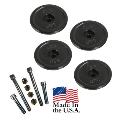 Billet Aluminum Rear Coil Spring Retainer Kit 60-72 Chevy GMC C10 C20 Truck -Blk - Image 1 of 4