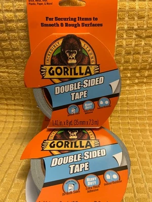 Gorilla 1.41-in x 8 Yard(s) Double-Sided Tape Heavy Duty 2 pack  - Image 1 of 3