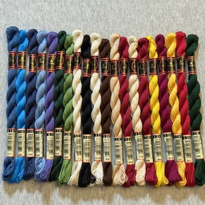 20 DMC Coton Perle Size 5 Thread 100% Cotton Assorted Colors No Repeats - Picture 1 of 5