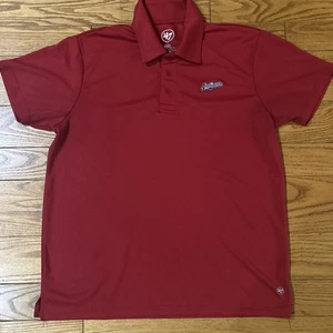 MLB Cleveland Indians/Guardians Logo 47 Brand Red Polo Shirt Mens L - Picture 1 of 5