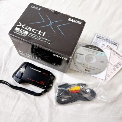 SANYO Xacti CA9 Black HD Camcorder Selfie LCD Rotate Used Good Cond - Image 1 of 4