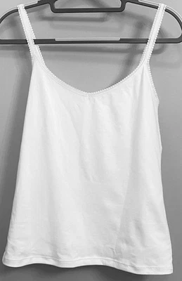 Camisa Camisola On Gossamer 1427 Blanco Brillante Algodón Borde de Encaje Suave Grande Foto 1 de 4