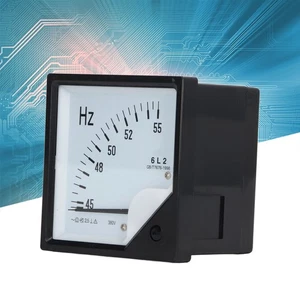 Square Panel Frequency Meter AC 380V Pointer Type High Accuracy 45-55Hz - Picture 1 of 12