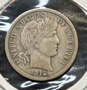 1912-P Barber Dime 90% Silver KM113 - Picture 1 of 21