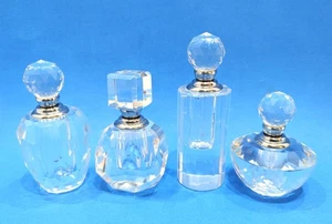 4er Set Oleg Cassini Babette Kristall Parfum Flakons Miniatur signiert - Bild 1 von 12