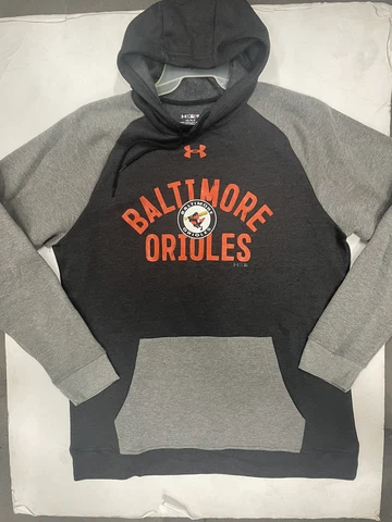 MENS MLB UNDER ARMOUR Coldgear BALTIMORE ORIOLES Hoody Large New Sweatshirt Cover