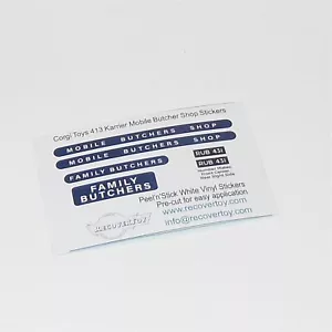 Corgi Toys 413 Karrier Mobile Butchers Shop Sticker Set - Picture 1 of 3