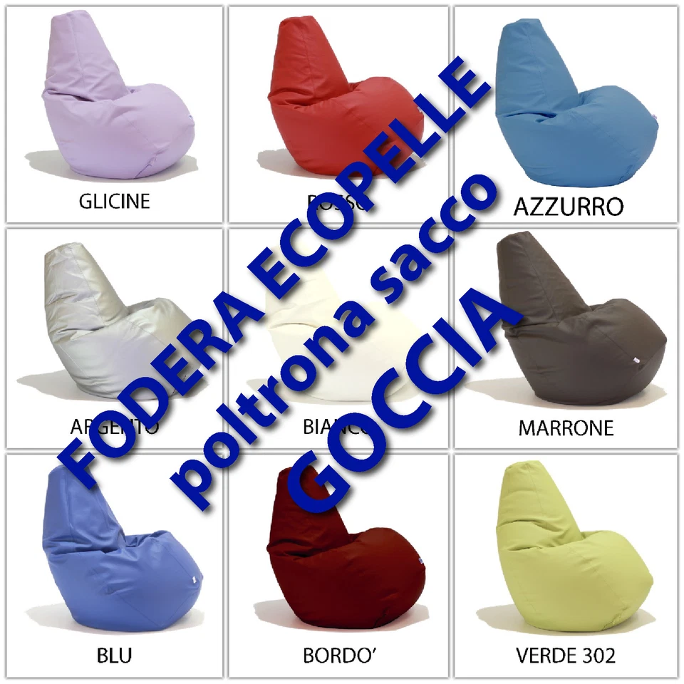 unmondocomodo.it: Poltrona sacco GOCCIA - Fodera esterna in ECO-PELLE - Immagine 1 di 1