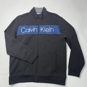 Calvin Klein Men Full Zip-Up Sweatshirt Sweater Soft Touch Fleece Black Size XL - Picture 1 of 8