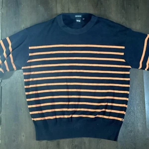 Boss Hugo Boss Men Black Sweater With Orange stripe Size M - Picture 1 of 11