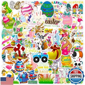 200 Pcs Easter Stickers for Water Bottles, Easter Egg Bunny Sticker for Kids - Picture 1 of 5