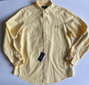 $125 NWT Mens Polo Ralph Lauren Classic Fit Garment Dye Oxford Long Sleeve Shirt